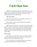 Cách chọn hoa