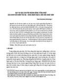 Dạy và học chuyên ngành bằng tiếng Nhật của sinh viên năm thứ ba - khoa Ngôn ngữ & Văn hóa Nhật Bản