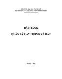 Bài giảng Quản lý cây trồng và đất - Đại học Thủy Lợi