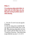 Các phương pháp phát hiện và nhận biết các biểu hiện của cây khi môi trường bị thiếu một số chất khoáng