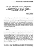 Ứng dụng công nghệ 4.0 trong nông nghiệp nhằm thích ứng với biến đổi khí hậu của một số nước trên thế giới và bài học kinh nghiệm cho Việt Nam