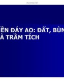 Bài giảng Quản lý môi trường ao nuôi thủy sản - Chương 6a: Nền đáy ao - Đất bùn và trầm tích