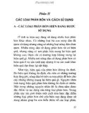 Kỹ thuật sử dụng phân bón cho cây trồng: Phần 2