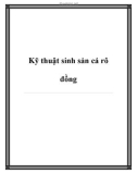 Kỹ thuật sinh sản cá rô đồng