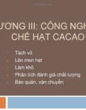 Bài giảng Công nghệ cà phê ca cao (Phần 2): Chương 3 - Công nghệ sơ chế hạt ca cao