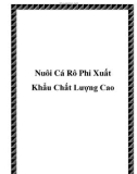 Nuôi Cá Rô Phi Xuất Khẩu Chất Lượng Cao