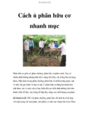 Cách ủ phân hữu cơ nhanh mục