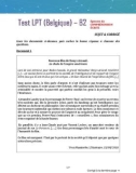 Test LPT (Belgique) – B2