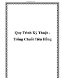 Quy Trình Kỹ Thuật Trồng Chuối Tiêu Hồng