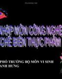 Nhập môn công nghệ chế biến thực phẩm