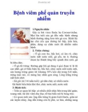 Bệnh viêm phế quản truyền nhiễm