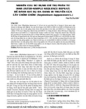 Nghiên cứu sử dụng chỉ thị phân tử ISSR (Inter Simple Sequence Repeat) để đánh giá sự đa dạng di truyền của cây chôm chôm (Nephelium lappaceum L.)