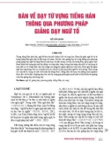 Bàn về dạy từ vựng tiếng Hán thông qua phương pháp giảng dạy ngữ tố