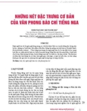 Những nét đặc trưng cơ bản của văn phong báo chí tiếng Nga