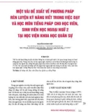 Một vài đề xuất về phương pháp rèn luyện kỹ năng viết trong việc dạy và học môn Tiếng Pháp cho học viên, sinh viên học ngoại ngữ 2 tại Học viện Khoa học Quân sự