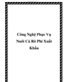 Công Nghệ Phục Vụ Nuôi Cá Rô Phi Xuất Khẩu