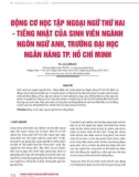 Động cơ học tập ngoại ngữ thứ hai - tiếng Nhật của sinh viên ngành ngôn ngữ Anh, trường Đại học Ngân hàng Tp. Hồ Chí Minh