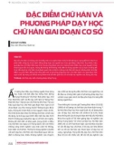 Đặc điểm chữ Hán và phương pháp dạy học chữ Hán giai đoạn cơ sở