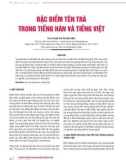 Đặc điểm tên trà trong tiếng Hán và tiếng Việt