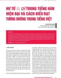 Hư từ 以 dĩ trong tiếng Hán hiện đại và cách biểu đạt tương đương trong tiếng Việt