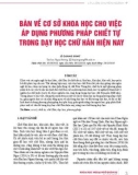 Bàn về cơ sở khoa học cho việc áp dụng phương pháp chiết tự trong dạy học chữ Hán hiện nay