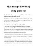 Quả măng cụt có công dụng giảm cân