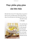 Thực phẩm giúp giảm cân hữu hiệu