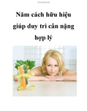 Năm cách hữu hiệu giúp duy trì cân nặng hợp lý