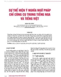 Sự thể hiện ý nghĩa ngữ pháp chỉ công cụ trong tiếng Nga và tiếng Việt