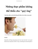 Những thực phẩm không thể thiếu cho quý ông