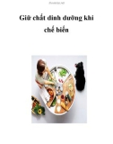 Giữ chất dinh dưỡng khi chế biến