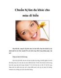 Chuẩn bị làn da khỏe cho mùa đi biển