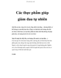 Các thực phẩm giúp giảm đau tự nhiên