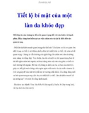 Tiết lộ bí mật của một làn da khỏe đẹp