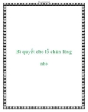 Bí quyết cho lỗ chân lông nhỏ