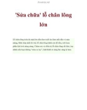 'Sửa chữa' lỗ chân lông lớn