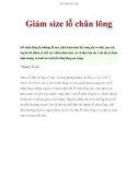 Giảm size lỗ chân lông