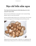 Mẹo chế biến nấm ngon