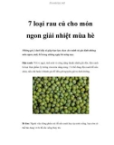 7 loại rau củ cho món ngon giải nhiệt mùa hè