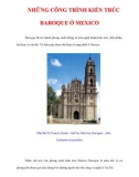 NHỮNG CÔNG TRÌNH KIẾN TRÚC BAROQUE Ở MEXICO