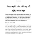 Suy nghĩ của chàng về nội y của bạn