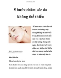 5 bước chăm sóc da không thể thiếu