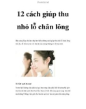 12 cách giúp thu nhỏ lỗ chân lông