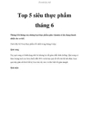 Top 5 siêu thực phẩm tháng 6