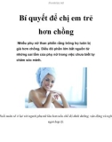 Bí quyết để chị em trẻ hơn chồng