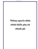 Những nguyên nhân chính khiến phụ nữ nhanh già