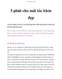 3 phút cho mái tóc khỏe đẹp