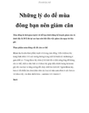 Những lý do để mùa đông bạn nên giảm cân