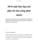 10 bí mật làm đẹp mà phụ nữ nào cũng phải check