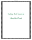 Dưỡng da trắng mịn bằng lá diếp cá